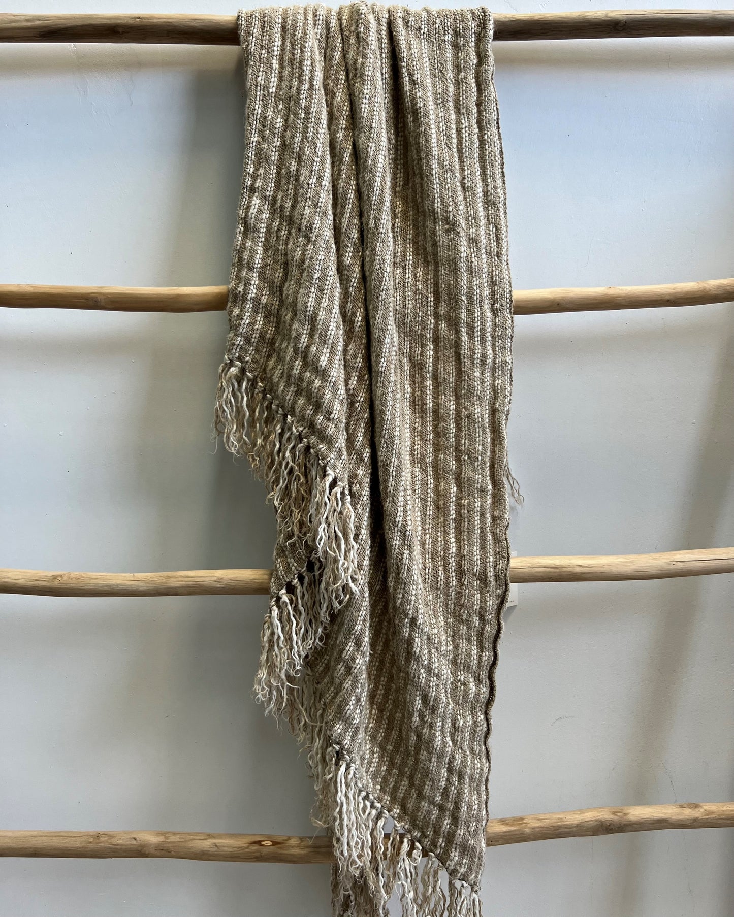 Owen Knotted Fringe Linen Throw