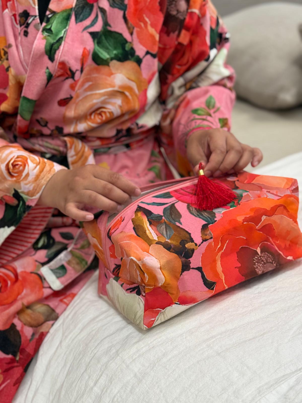 Tuscan Rose Pink Toiletry Bag