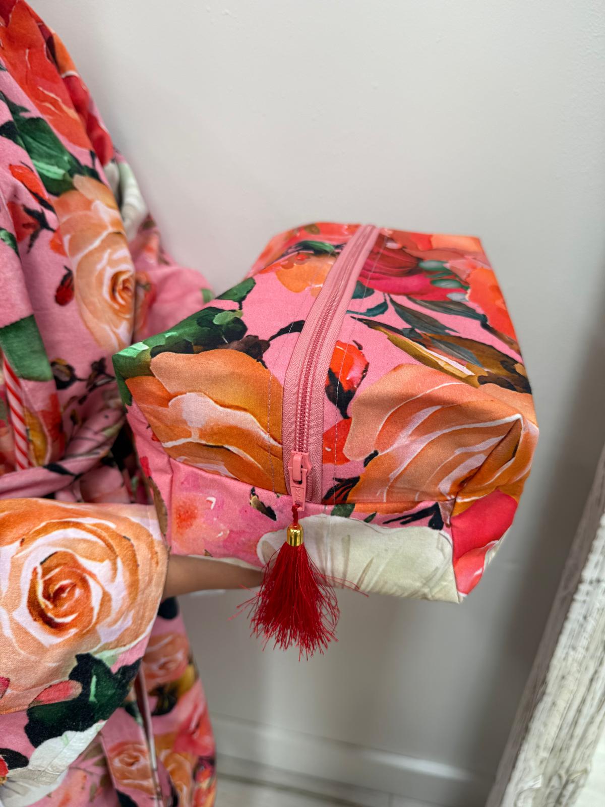 Tuscan Rose Pink Toiletry Bag