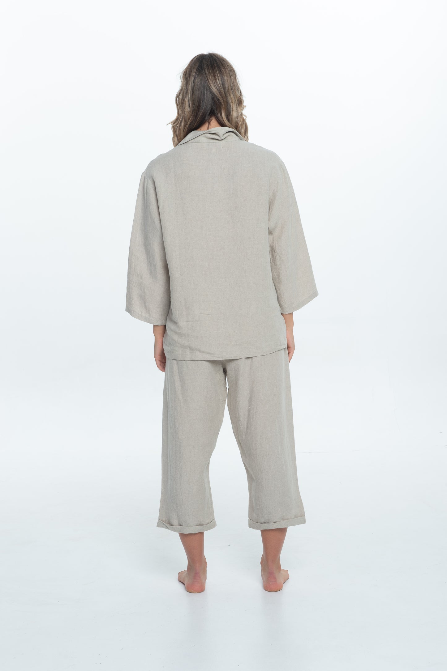 Natural Linen Natural Linen 3/4 Sleeves Top