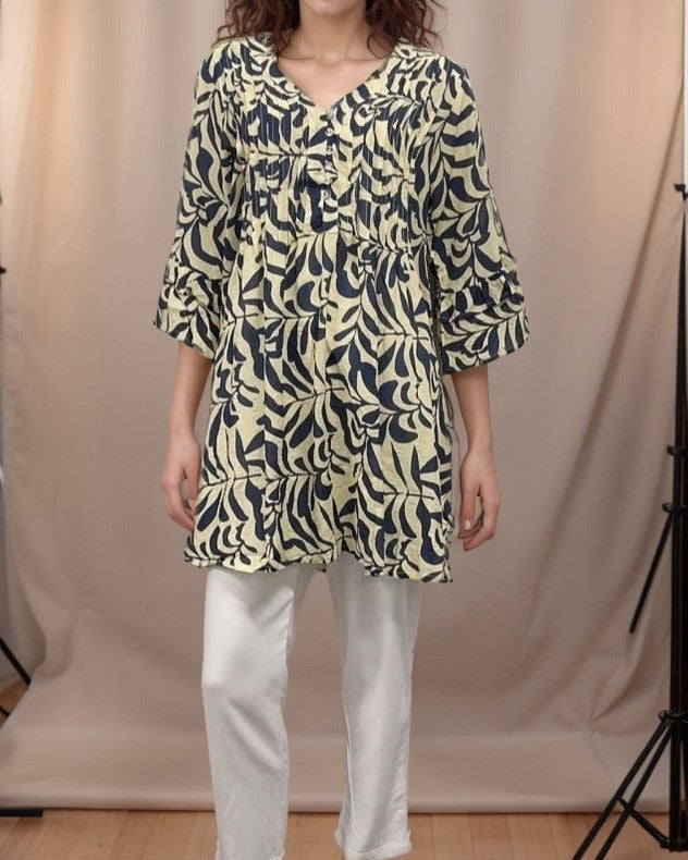 V-Neck Printed Tunic
