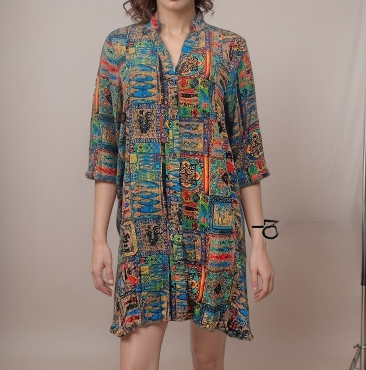 Button Down Tunic Top
