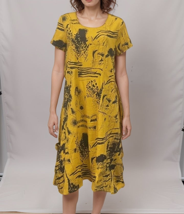 Round-Neck Dress with Pocket