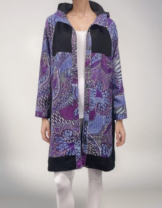 Printed Hooded Cotton Coat