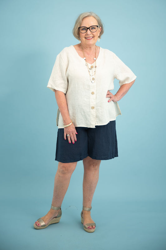 SoHo Linen Shorts | Navy