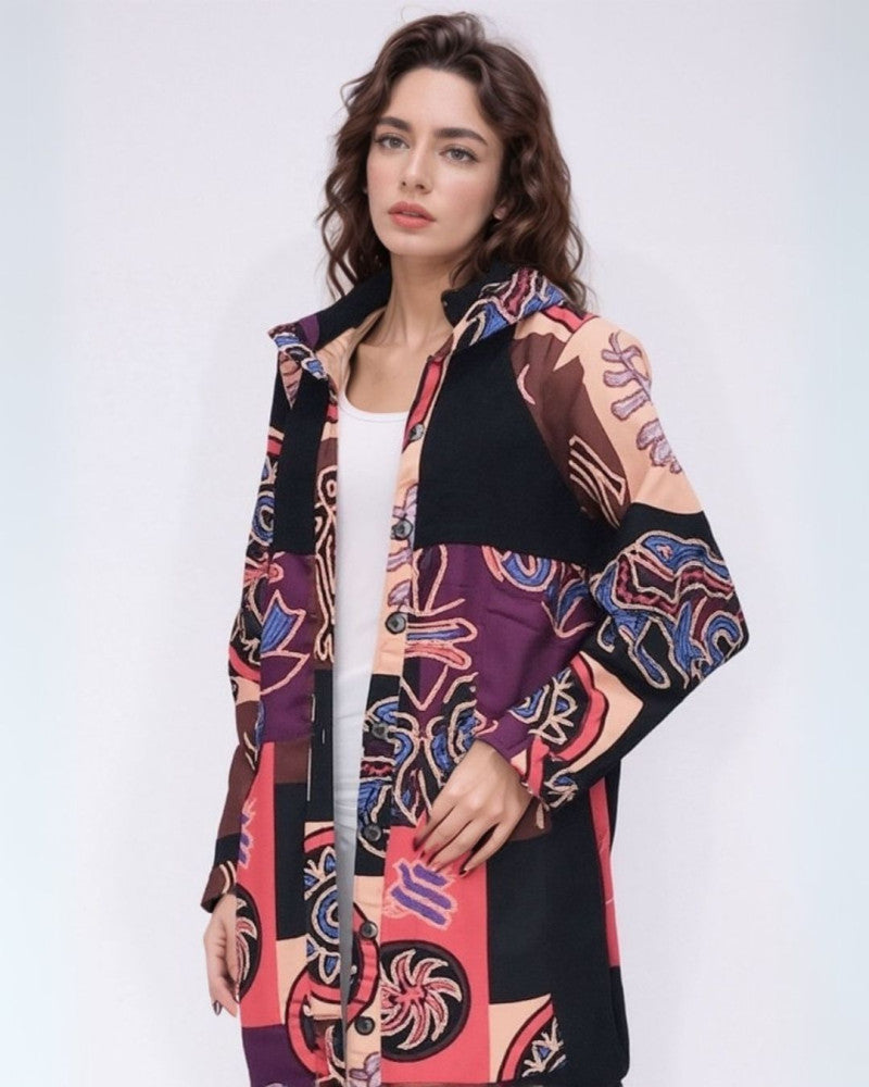 Printed Hooded Cotton Coat