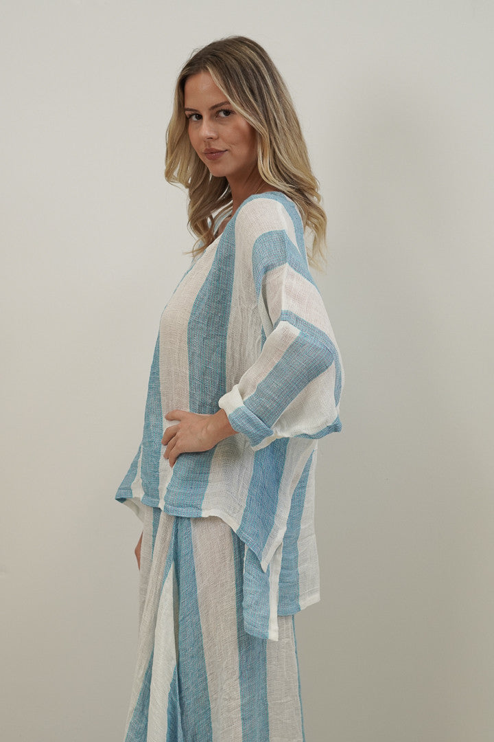 Valentina Top Top Coastal Sky Stripes