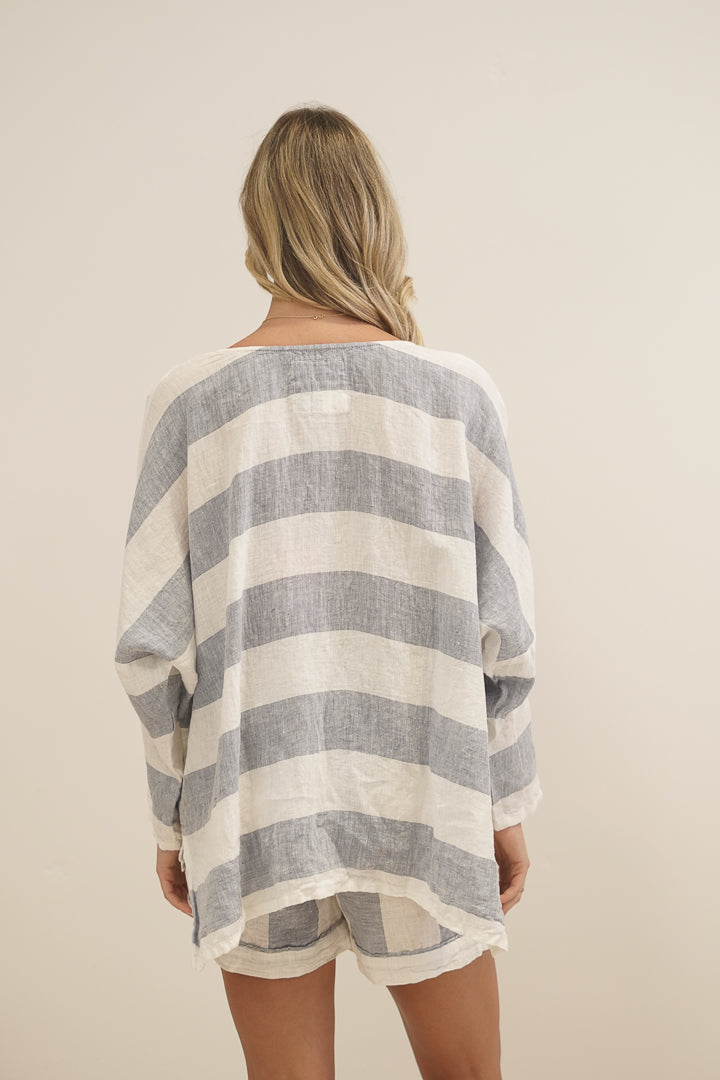 Valentina Top Corn Blue Stripes