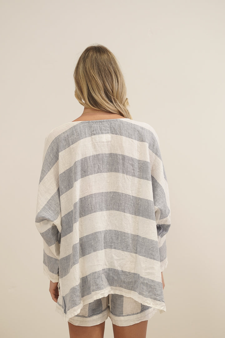 Valentina Top Corn Blue Stripes