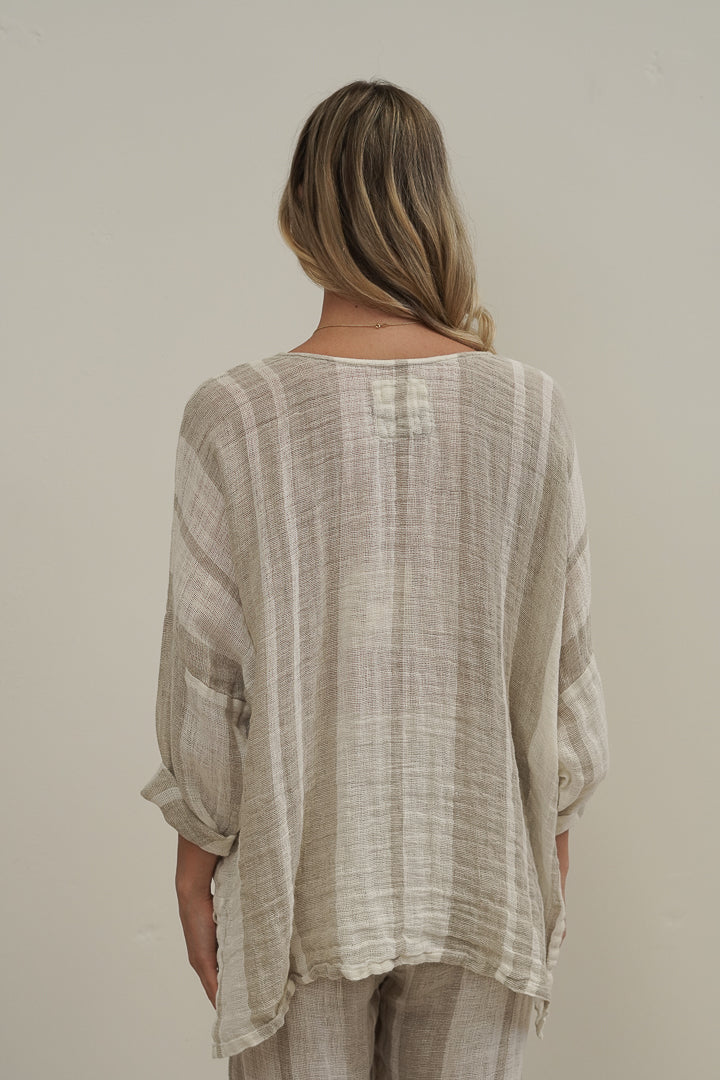 Valentina Top Natural Stripey