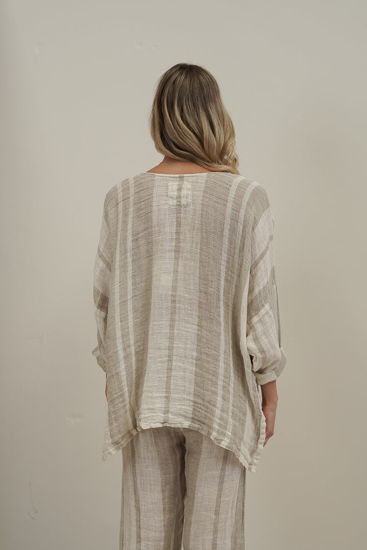 Valentina Top Natural Stripey