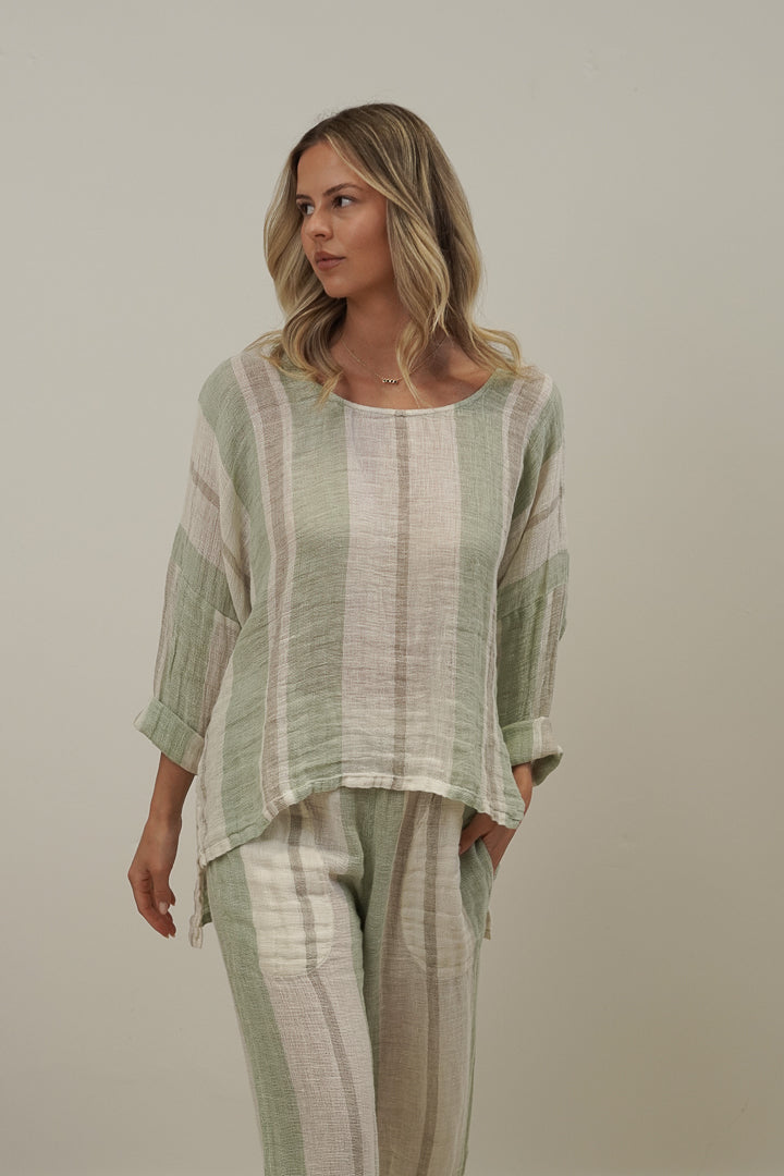 Valentina Top Reseda Stripey