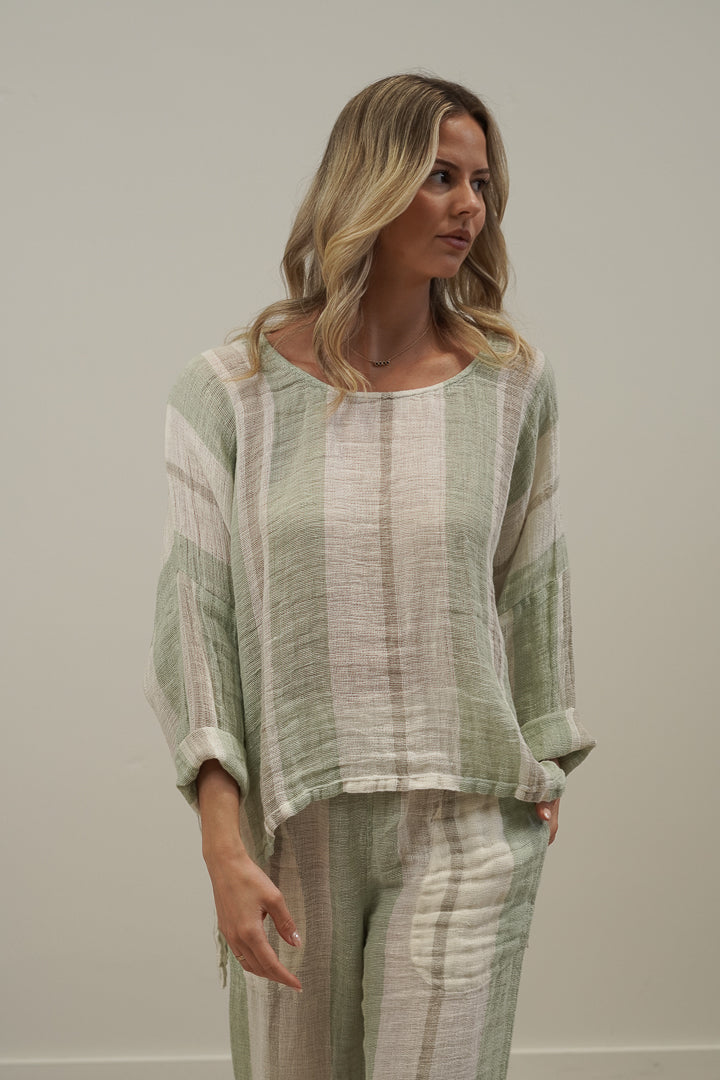 Valentina Top Reseda Stripey