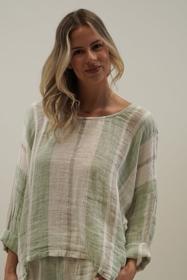Valentina Top Reseda Stripey