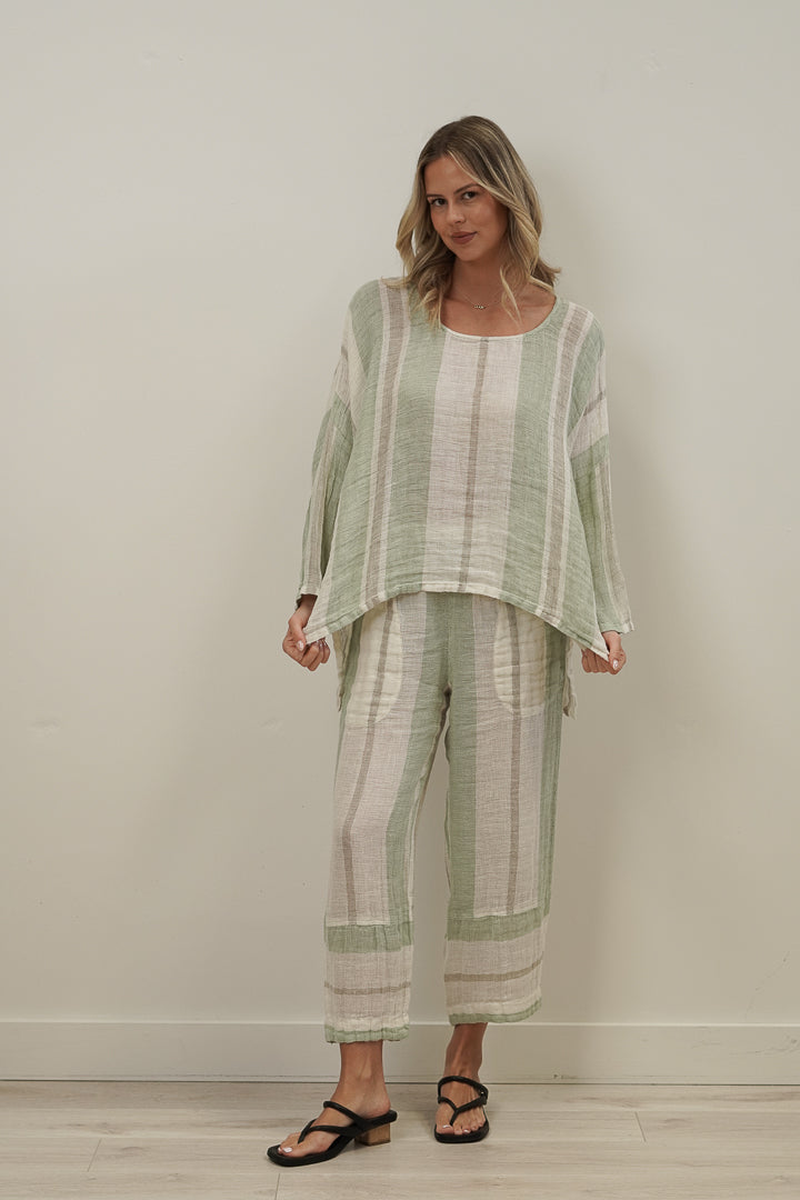 Valentina Top Reseda Stripey