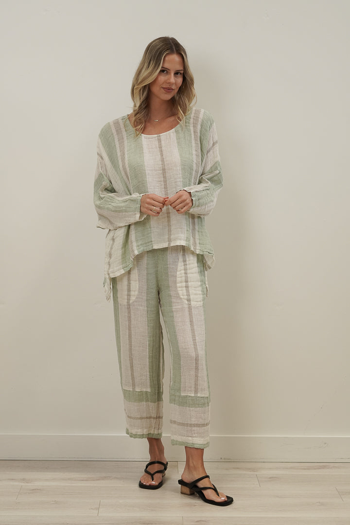 Valentina Top Reseda Stripey