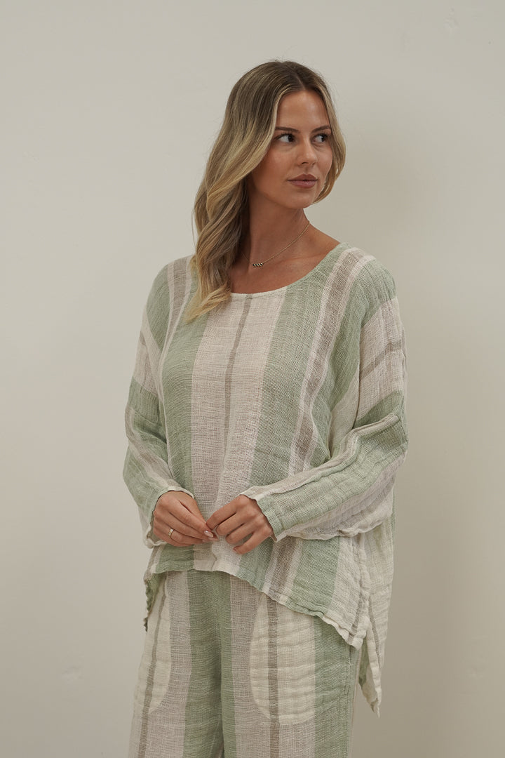 Valentina Top Reseda Stripey