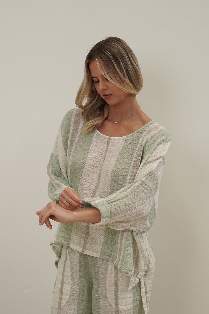 Valentina Top Reseda Stripey