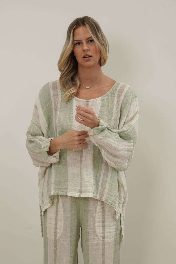 Valentina Top Reseda Stripey