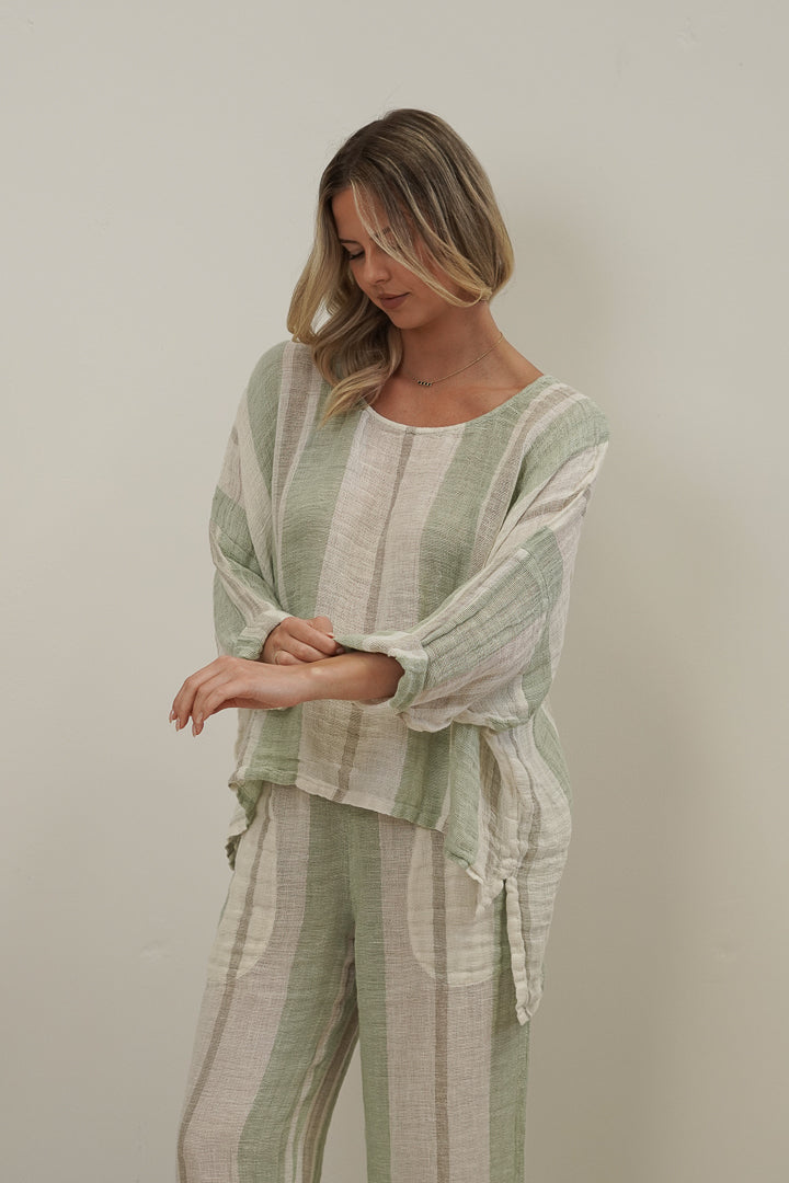 Valentina Top Reseda Stripey