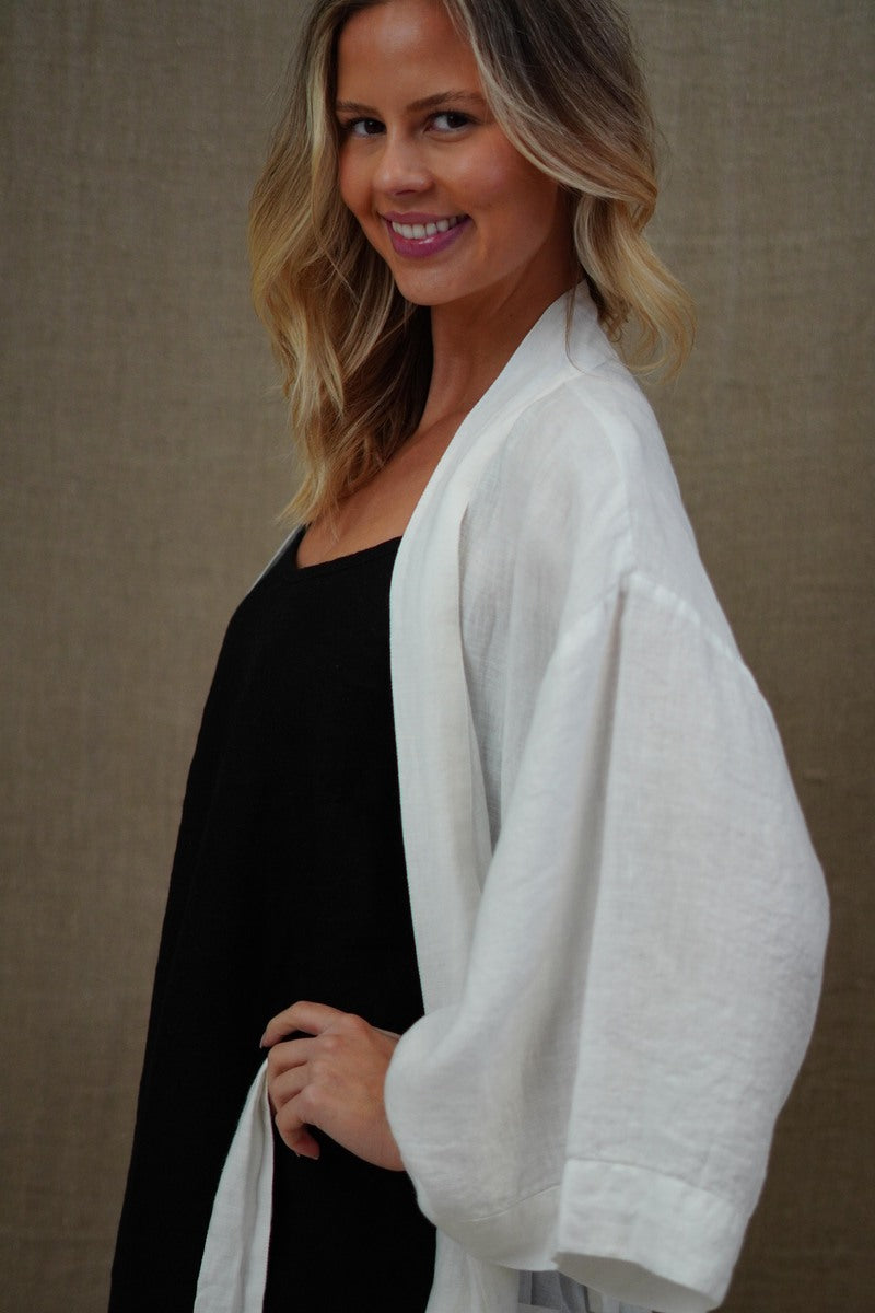 Verona Linen Robe White