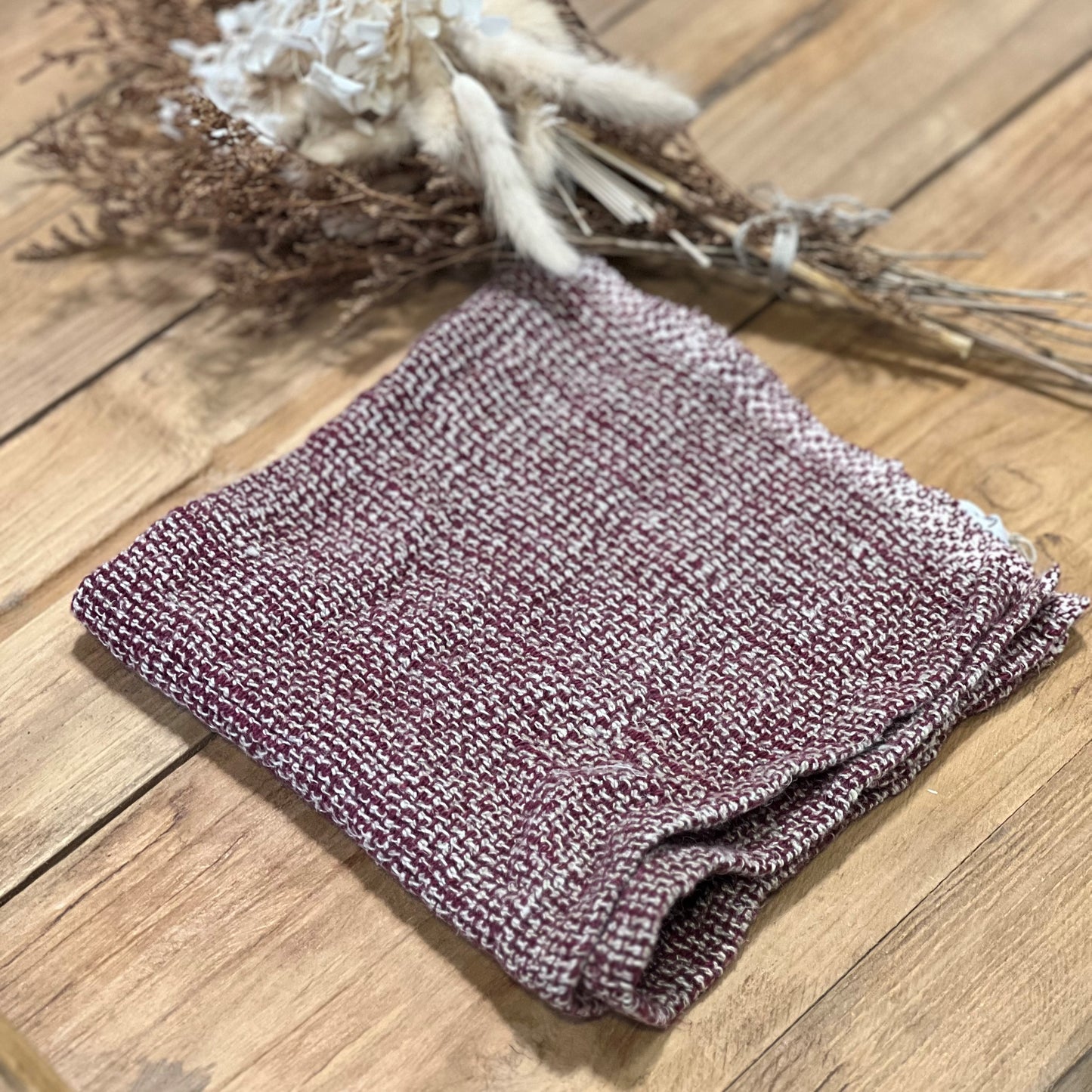 Audrey Linen Wash Cloth Burgundy