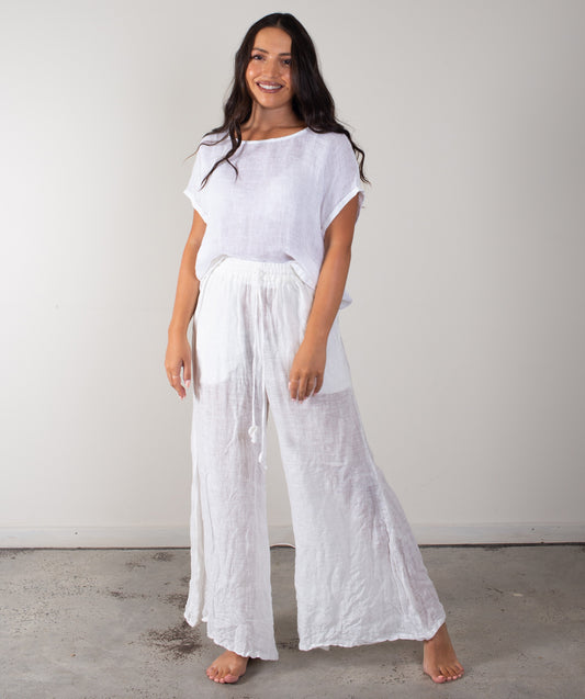 Chiara Wide Legged Pants Ivory