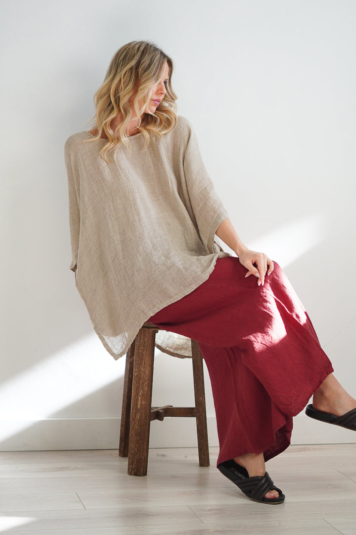 Alessa Wide Leg Pants Mahogany