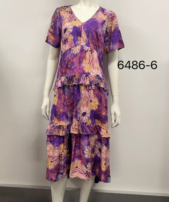 V- Neck Abstract Printed Drees