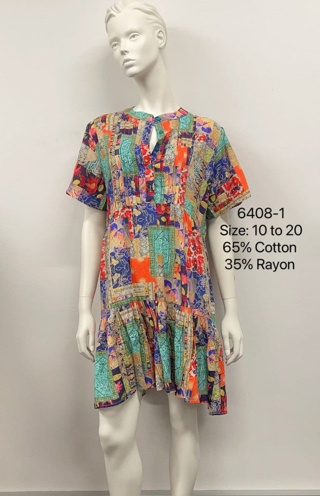 Colorful Printed Cotton Dress