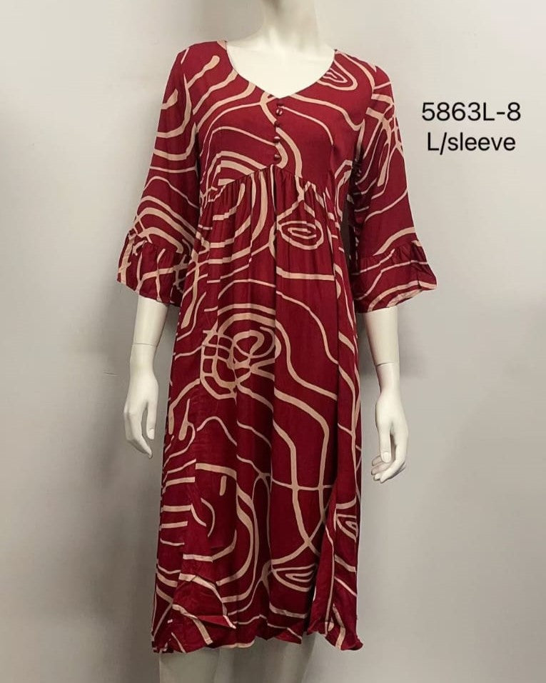 Ruffle Sleeve Midi Dress