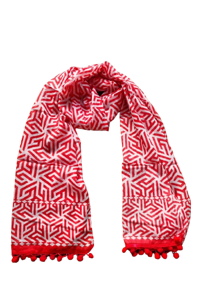 Symmetrical Pattern Pure Cotton Scarf ZS-1039