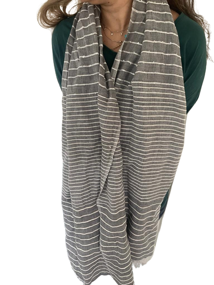 Glitter Effect, Cotton Yarn Dyed Scarf 15003