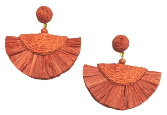 Raffia earring rust