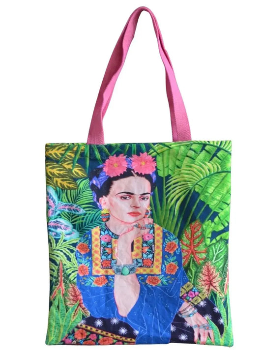 Frida with bracelet canvas bag 38x40 cm