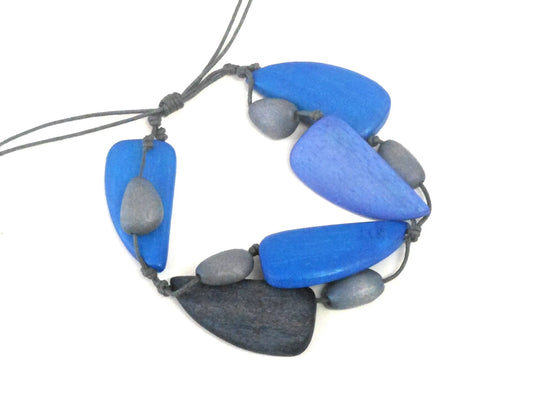 Grey/Blk/Blue Bracelet 13cm