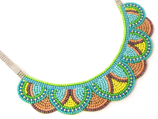 green/lime tribal necklace