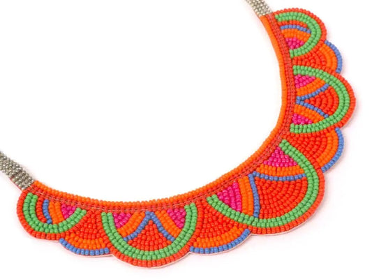 red/orange collar necklace