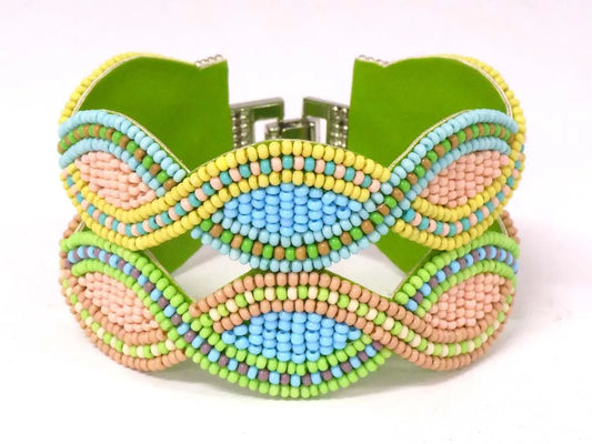 grn/ lime double line bracelet