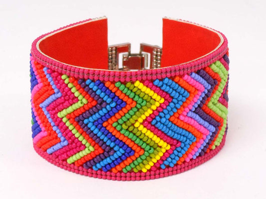 red multi chevron bracelet