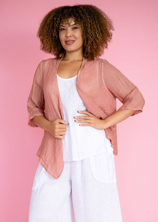 Belcina Cropped Jacket | Pink