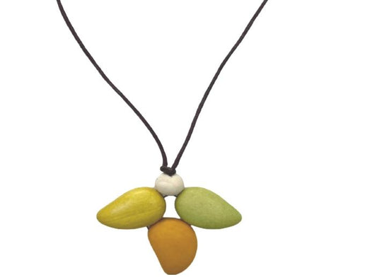 Mustard/green wood pendant