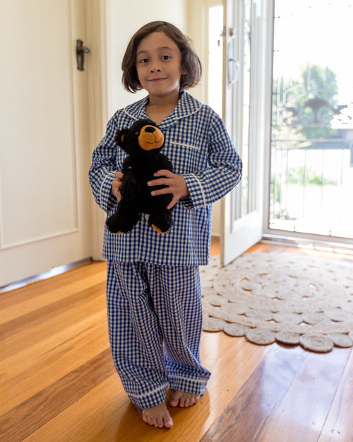 Blue Check Child Pj Set (Pack Of 4)