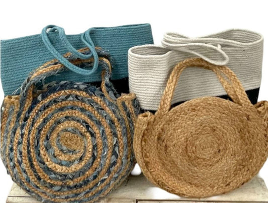 8 assorted jute bags ($12.50 each)