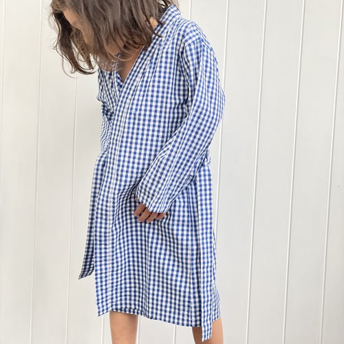 Blue Check Child Dressing Gown (Pack Of 4)