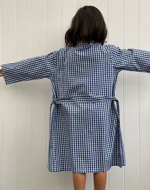 Blue Check Child Dressing Gown (Pack Of 4)