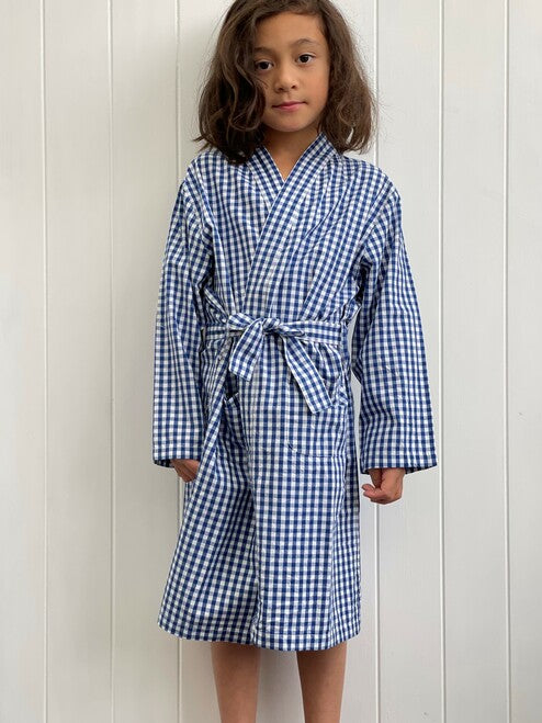 Blue Check Child Dressing Gown (Pack Of 4)