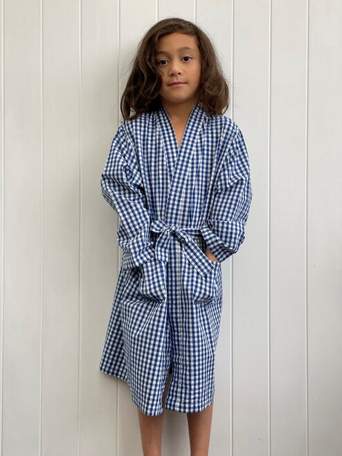 Blue Check Child Dressing Gown (Pack Of 4)