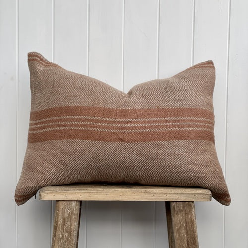 Empire Herringbone Cushion Cover Natural & Rust 40 X 60 Cm