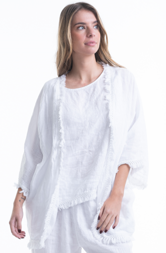 Linen Jacket with Fringe